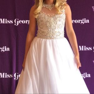 White Tiffany pageant dress